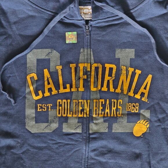 UC Berkeley California Golden Bears Full Zip Hoodie NWOT Navy Blue Adult Large - Picture 2 of 7